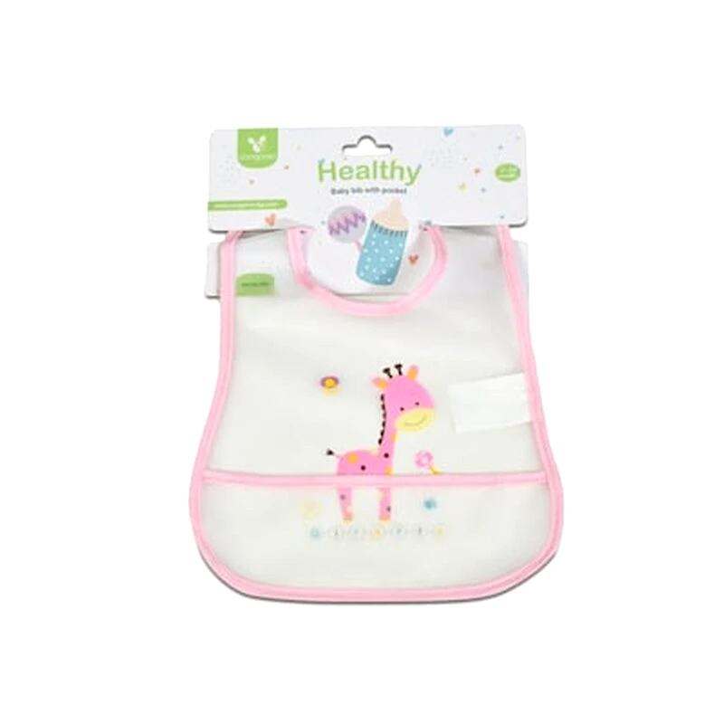 CANGAROO Σαλιάρα Βaby Bib Healthy Με Συλλέκτη Τροφίμων Pink Cangaroo 3800146266158