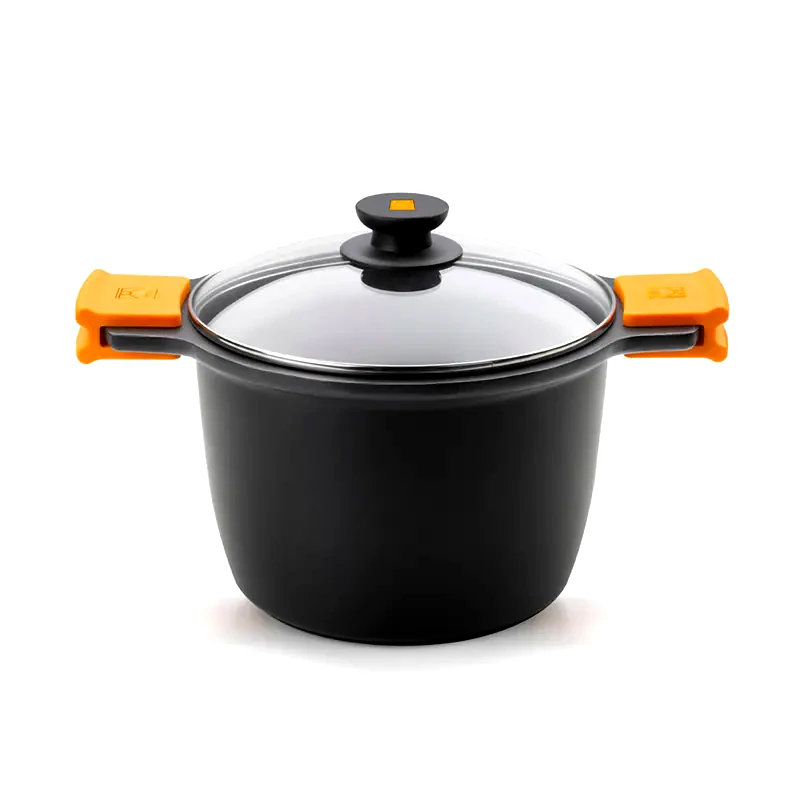 BRA BRA A273905 Αντικολλητική Κατσαρόλα από Χυτό Αλουμίνιο 24 cm 6.8 Lt Μαύρο