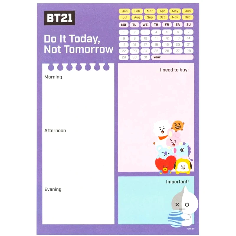 ERIK Ημερολόγιο Πλάνο Erik To Do List A5 Bt21