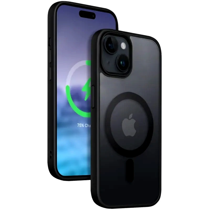 CRONG Θήκη Apple iPhone 15 Plus - Crong Hybrid Frost Mag Cover - Black