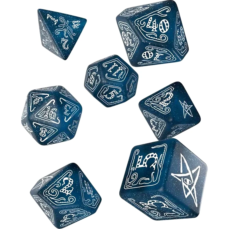 Q-WORKSHOP Σετ Ζάρια - Call Of Cthulhu Dice Set - Abyssal And White