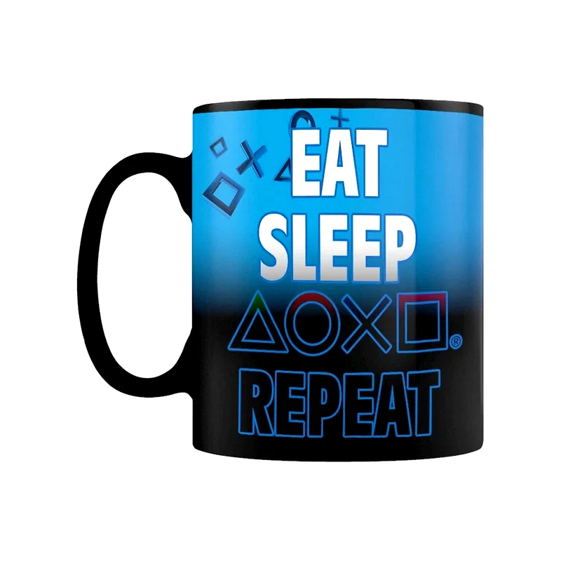 GBEYE Κούπα Κεραμική Heat Change GB EYE Playstation 320 ml Μαύρο Μπλε