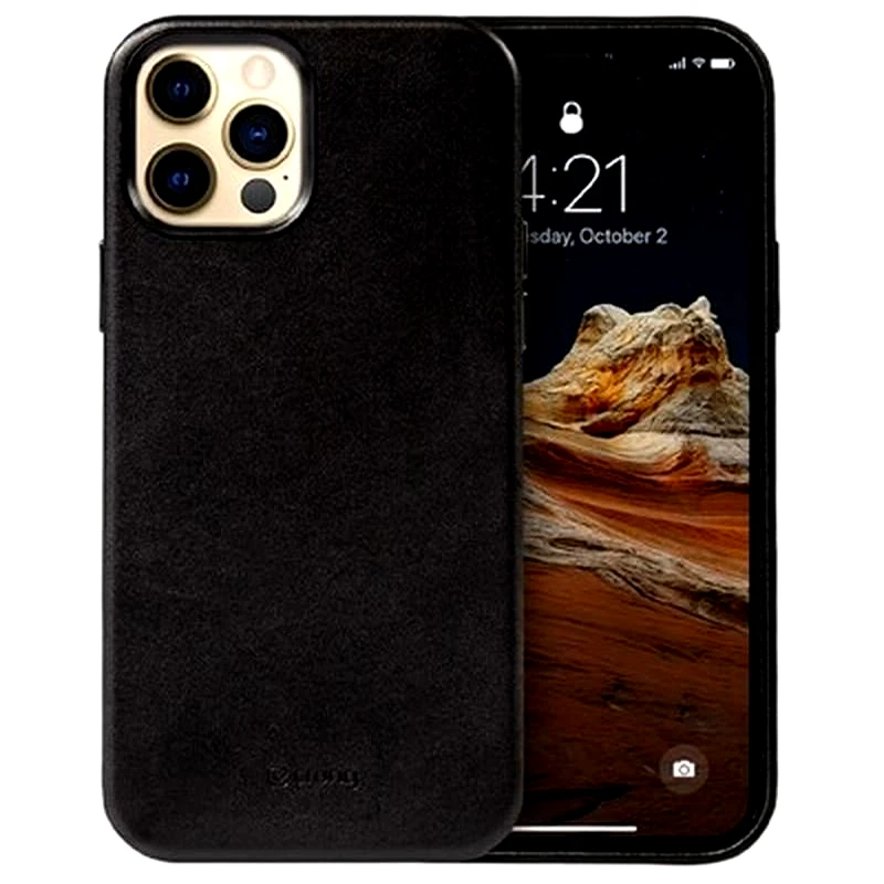 CRONG Θήκη Apple iPhone 12 Pro Max - Crong Essential Eco Leather - Black
