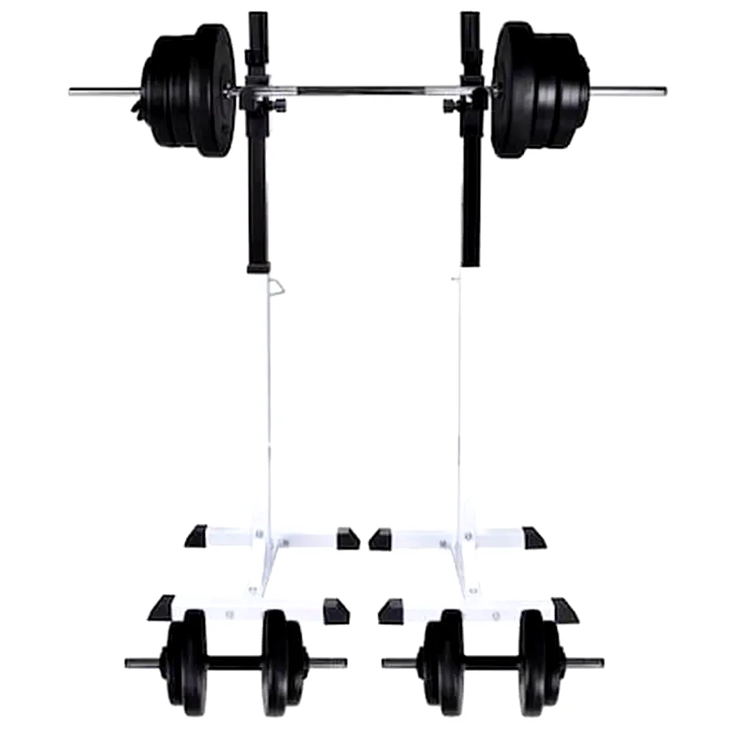 VIDAXL Σετ Ορθοστάτες για Βάρη με Μπάρες, Δίσκους και Αλτήρες VidaXL 275349 50x48x107-165 cm