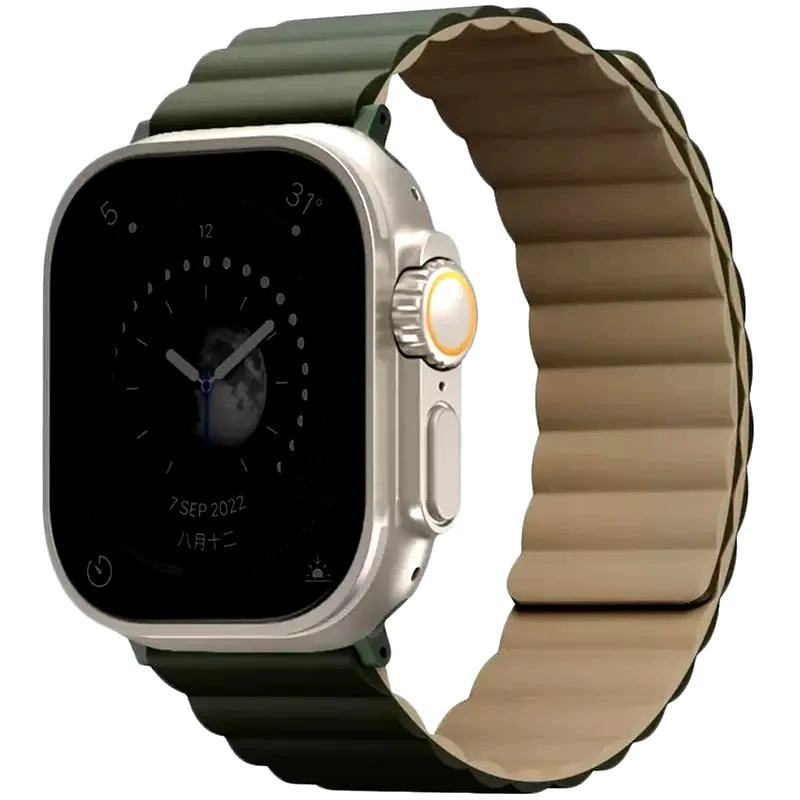 UNIQ Μαγνητικό Λουράκι Uniq Revix για Apple Watch 49/45/44/42mm - Green/Tan