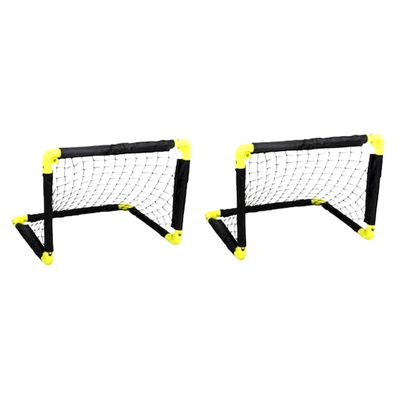 DUNLOP SPORT Σετ Πτυσσόμενο Τέρμα Ποδοσφαίρου 2 Τεμαχίων Σε Μαύρο Κίτρινο Χρώμα, 55x44x44cm, Dunlop Sport