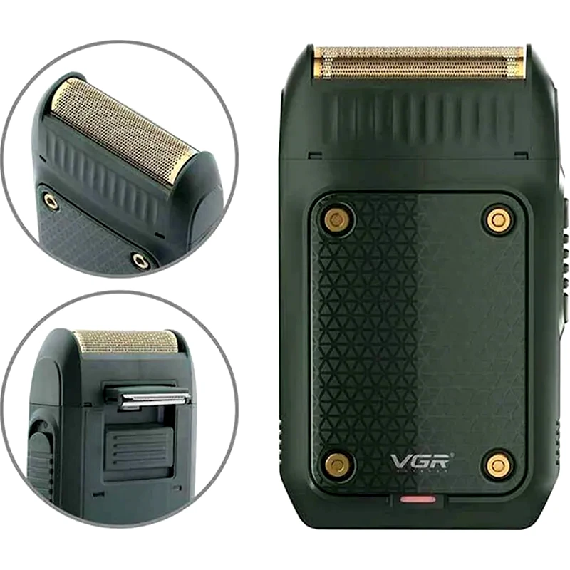 VGR Επαναφορτιζόμενη Ξυριστική Μηχανή VGR με Διπλή Λεπίδα V-353