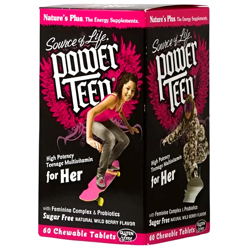 Natures Plus Multivitamin Power Teen for Her - 60 ταμπλέτες
