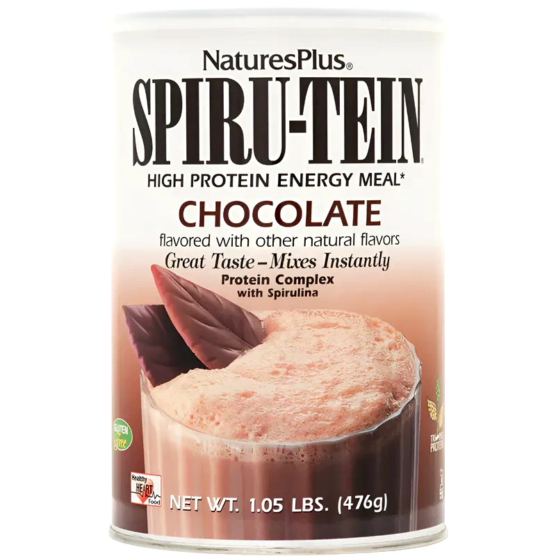 Πρωτεΐνη Natures Plus Spiru-Tein Chocolate χωρίς Γλουτένη - 476gr