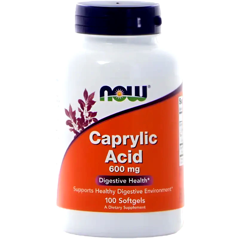 Ειδικό Συμπλήρωμα Διατροφής Now Caprilic Acid 600mg - 100 κάψουλες