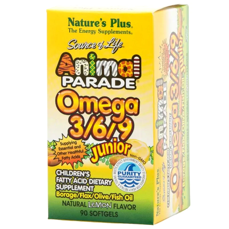 Λιπαρά Οξέα Natures Plus Source Of Life Animal Parade Omega 3/6/9 Junior - 90 μαλακές κάψουλες