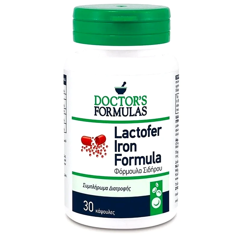 DOCTOR'S FORMULAS Ειδικό Συμπλήρωμα Διατροφής Doctors Formulas - Lactofer Iron Formula - 30 Κάψουλες