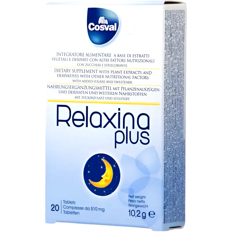 Ειδικό Συμπλήρωμα Διατροφής Cosval Relaxina Plus - 20 ταμπλέτες