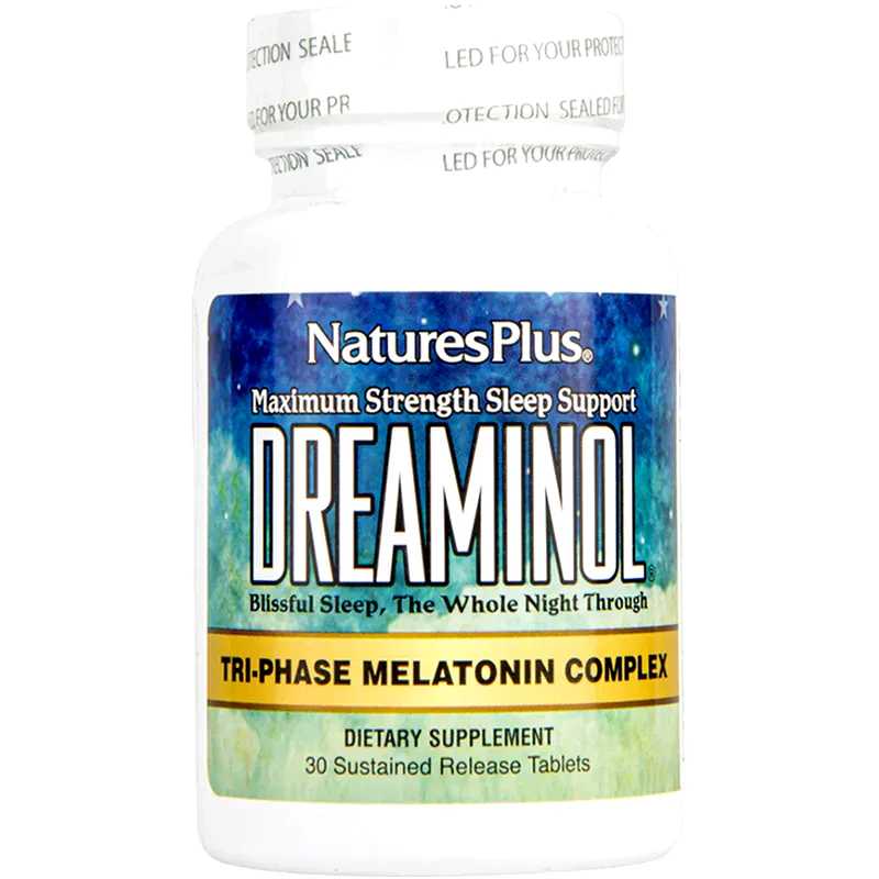 Ειδικό Συμπλήρωμα Διατροφής Natures Plus Dreaminol Tri-Phase Melatonin Complex - 30 ταμπλέτες