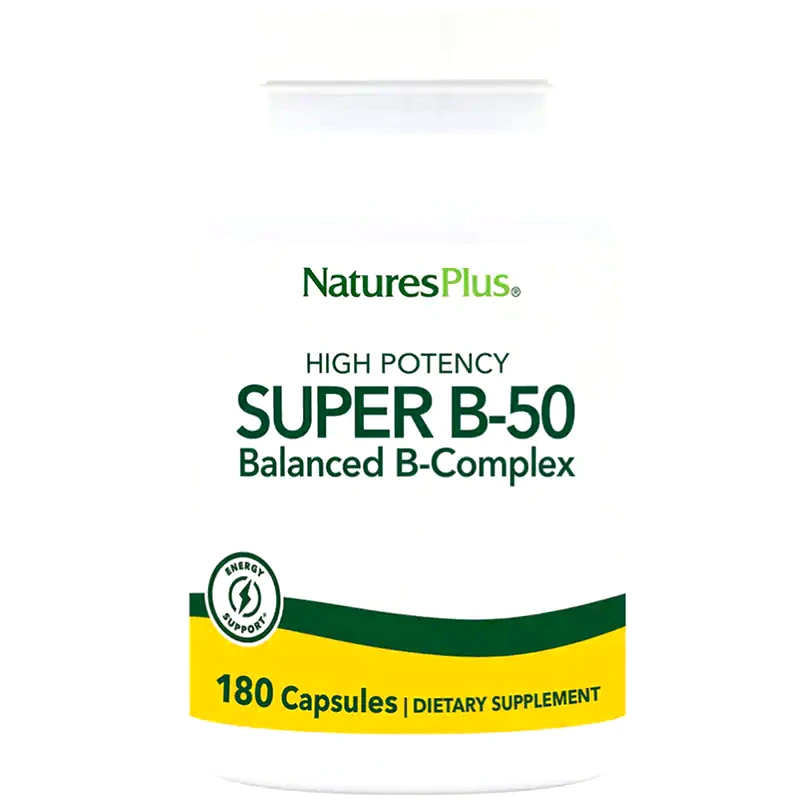 Natures Plus Super B-50 Balanced B-complex - 60 κάψουλες