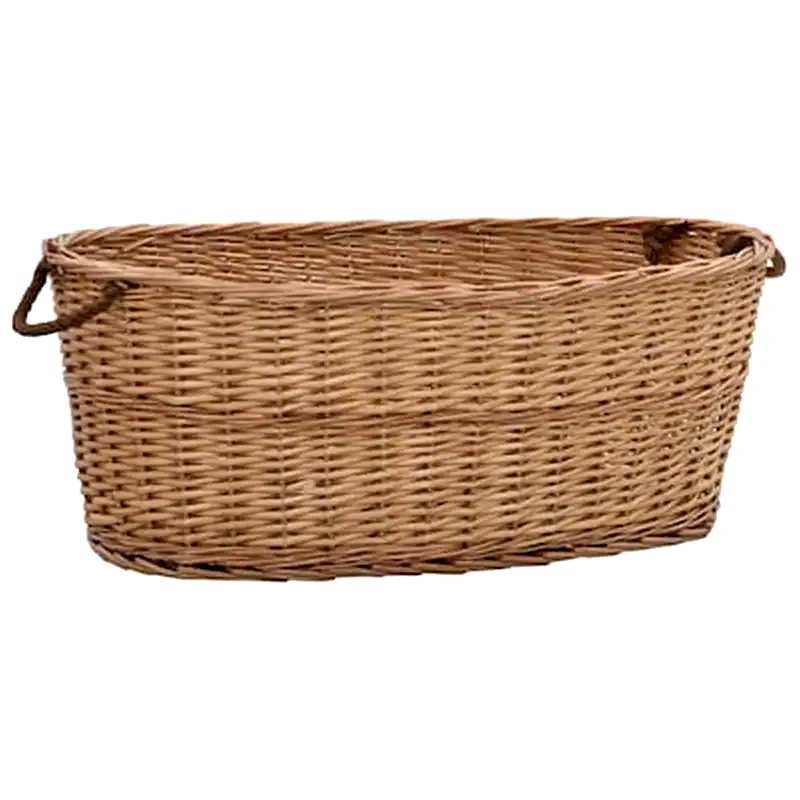 VIDAXL Vidaxl Καλάθι Καυσόξυλων Με Λαβές Μεταφοράς 88x57x34 Εκ. Φυσική Ιτιά