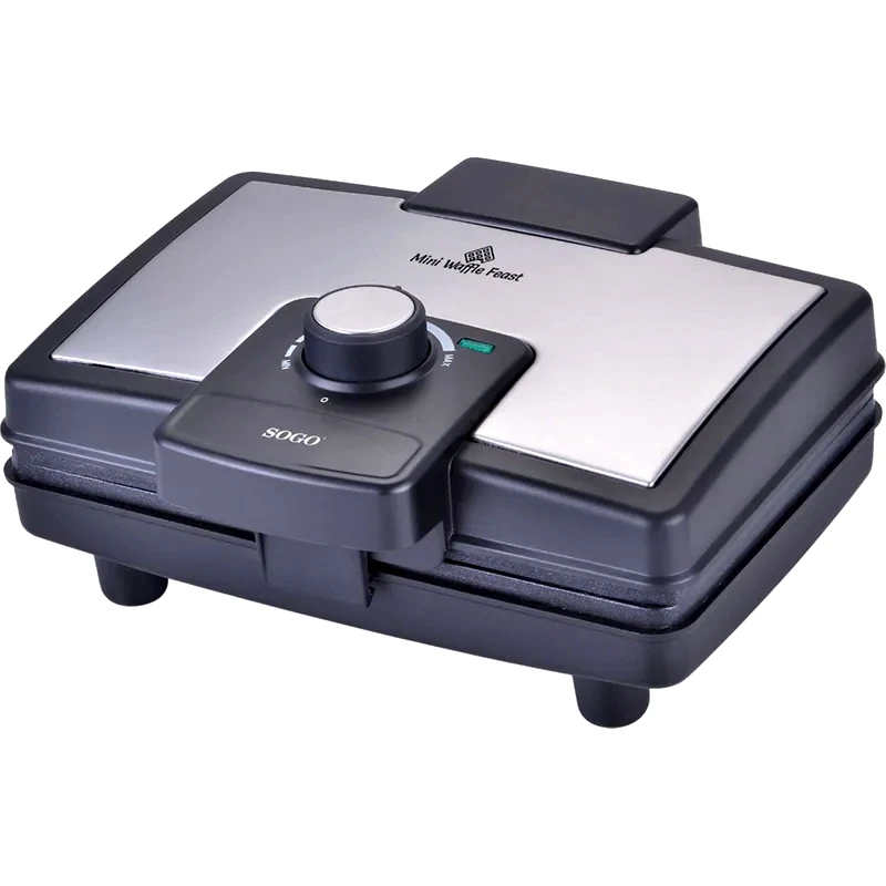 SOGO Βαφλιέρα SOGO WAF-SS-7230 800 W 2 Θέσεων Ασημί