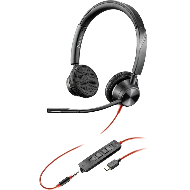 POLY Ενσύρματα Ακουστικά με Μικρόφωνο Poly Blackwire 3325 - Μαύρο