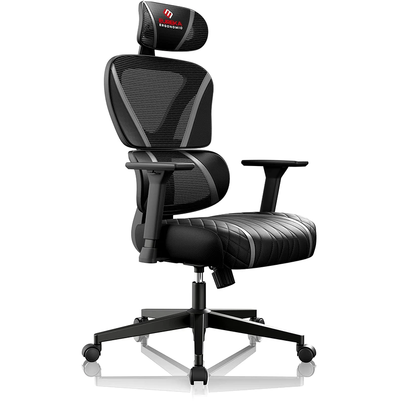 EUREKA ERGONOMIC Καρέκλα Gaming Eureka Ergonomic Ergonomic Norn ERK-GC06-GY από Τεχνητό Δέρμα - Μαύρη