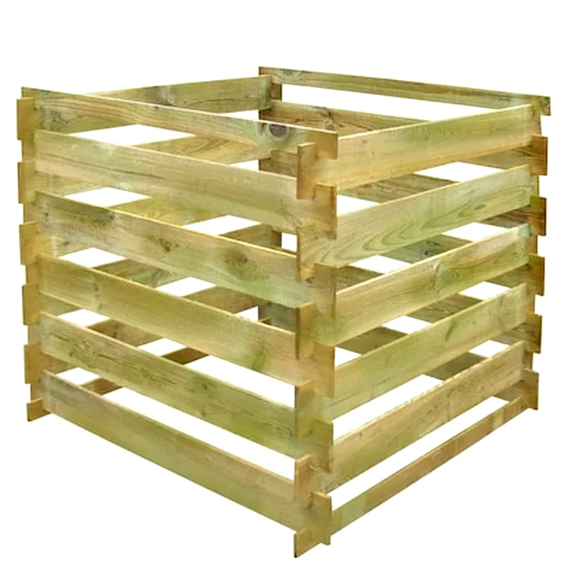 VIDAXL Vidaxl Κάδος Κομποστοποίησης Τετράγωνος Με Σανίδες 0,54 Μ³ Ξύλινος