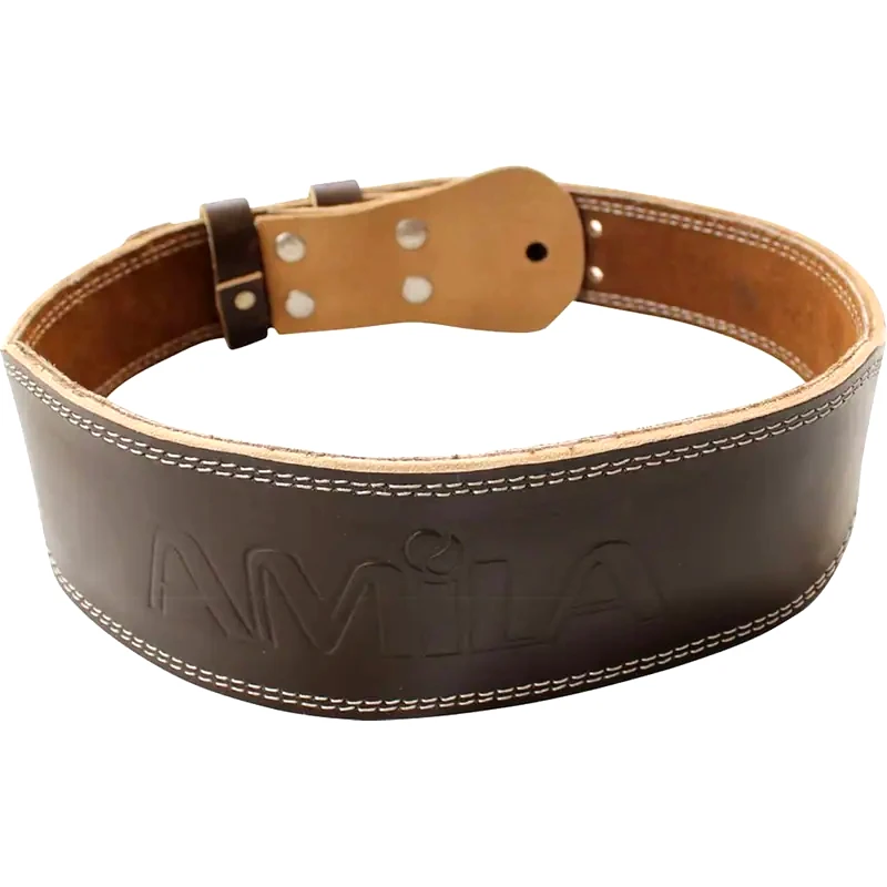 AMILA Ζώνη Άρσης Βαρών Amila 94902 Medium A Quality Δερμάτινη με Μαξιλαράκι - Καφέ