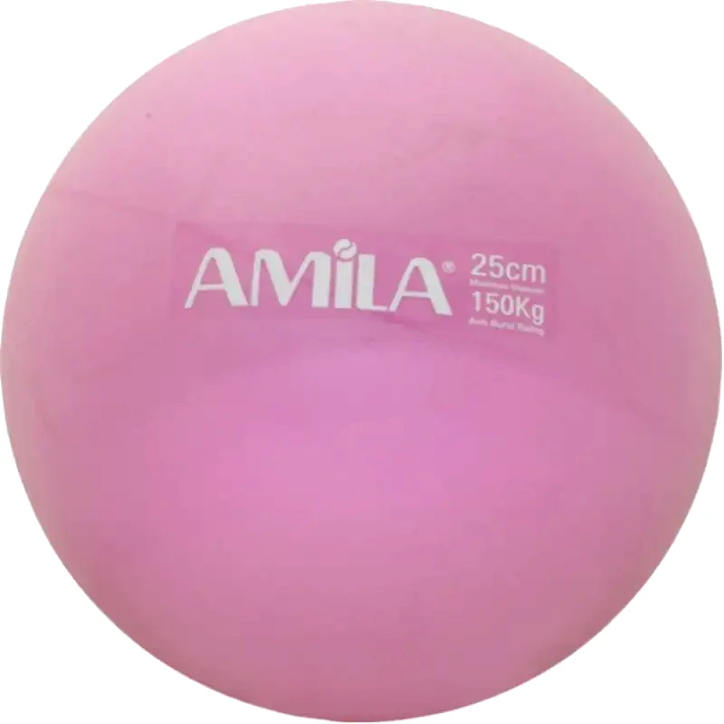AMILA Μπάλα Γυμναστικής Amila Κατάλληλη για Pilates από PVC 0.18 kg 25 cm - Ροζ