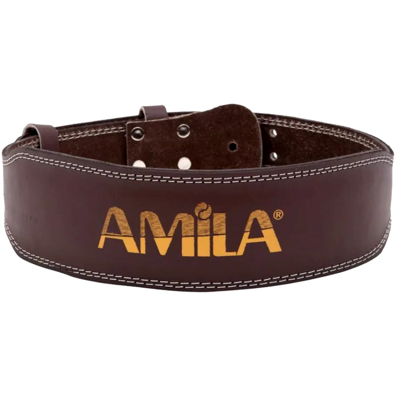 Ζώνη Άρσης Βαρών Amila 94911 C Quality Small Δερμάτινη με Μαξιλαράκι - Καφέ