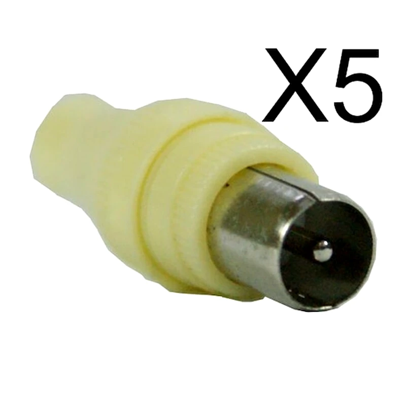 POWERTECH Powertech Adapter Για Tv Pal 9.5mm Cab-v011, Λευκό, 5τμχ