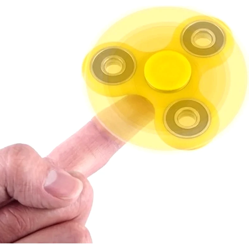 FIDGET SPINNER Παιχνίδι Στρες Ανακούφισης Adhd Κίτρινο - Fidget Spinner Pom Three Leaves 4 Minutes