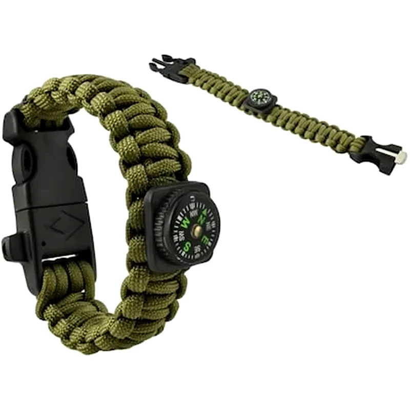OEM Βραχιόλι Επιβίωσης Survivor Paracord Armband Army Green 5in1 Tool Survival Out (oem-6063)