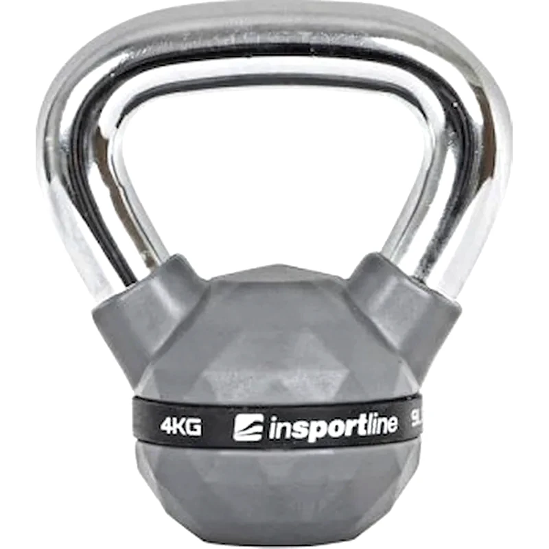 INSPORTLINE Kettlebell Κλασσικό 4 kg InSPORTline INS-21637 από Σίδηρο με Επένδυση PU - Γκρι