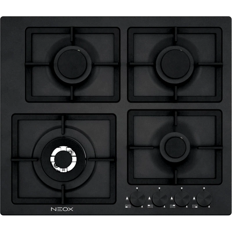 NEOX NEOX FQ604VTGLNL (GN) 59 cm Μαύρο Εστία Φυσικού Αερίου Αυτόνομη