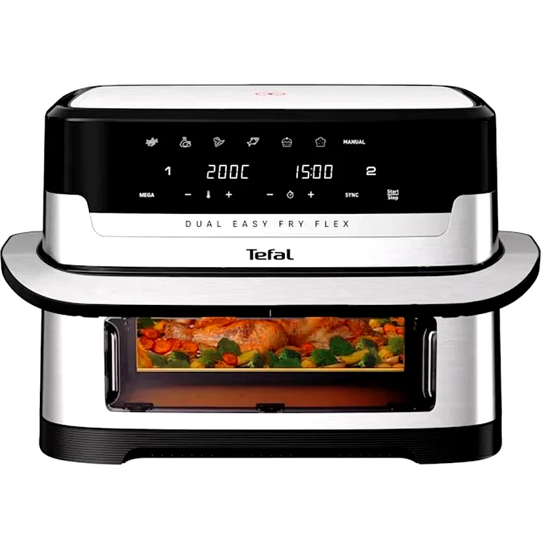 TEFAL TEFAL EY922D DUAL EASY FRY FLEX με Αποσπώμενο Κάδο 9 L Ασημί/Μαύρο Φριτέζα Αέρος