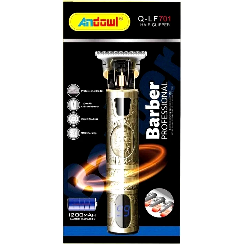 ANDOWL ANDOWL Q-LF701 Κουρευτική Μηχανή Επαναφορτιζόμενη Χρυσή