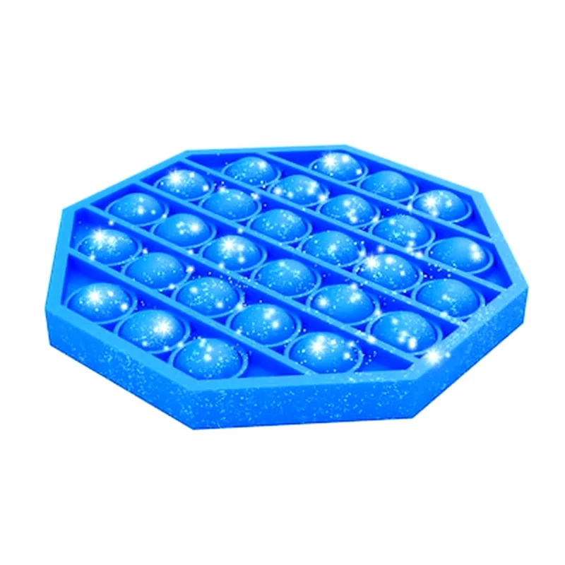 TIMOOLA Παιχνίδι Bubble Pop It Fidget Anti-stress Από Σιλικόνη Σε Μπλε Χρώμα Με Glitter