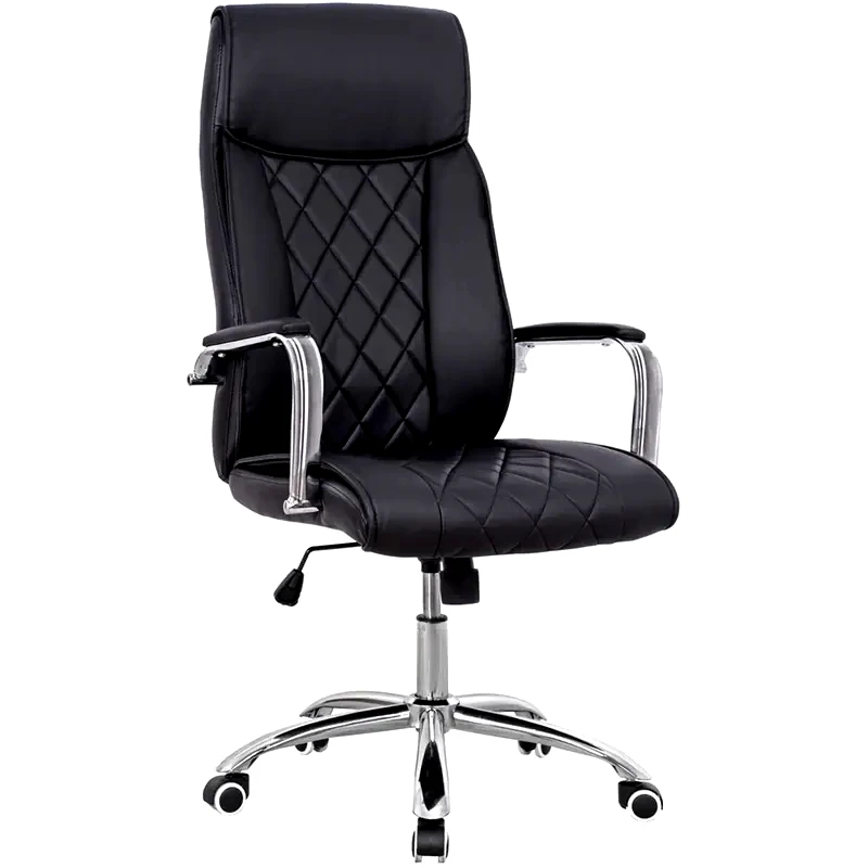 HOMEMARKT Διευθυντική Καρέκλα Γραφείου Homemarkt HM1104.01 από Τεχνητό Δέρμα - Μαύρη