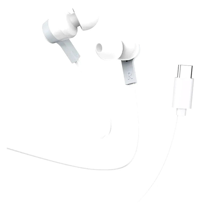 HOCO Hands Free Hoco M86 Oceanic Universal Earphones Deep Bass Stereo Usb-c Συμβατά Με Όλες Τις Συσκευές Usb-c Λευκό 1.2m
