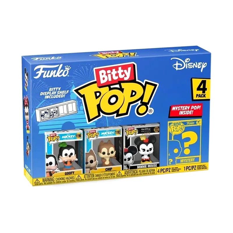 FUNKO Funko Bitty Pop! - Disney - Goofy, Chip, Minnie Mouse And Chase Mystery 4-pack