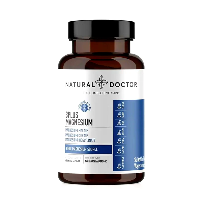 NATURAL DOCTOR Συμπλήρωμα Διατροφής Natural Doctor 3plus Magnesium - 60 Κάψουλες