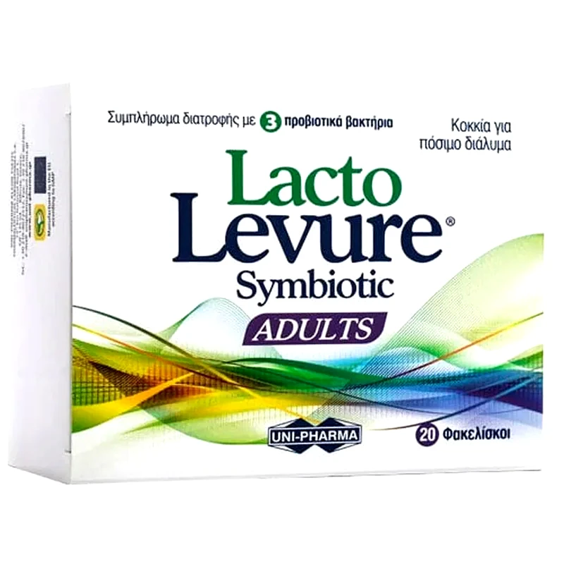 UNI-PHARMA Προβιοτικό UNI-PHARMA Lacto Levure Symbiotic Adults Φραγκοστάφυλο - 20 Φακελάκια