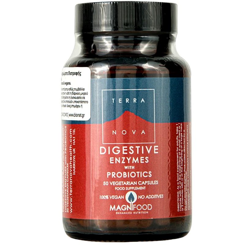 Ένζυμο Terranova Digestive Enzyme With Probiotics - 50 κάψουλες