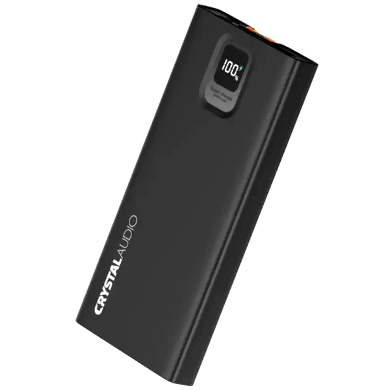 CRYSTAL AUDIO Powerbank Crystal Audio 10.000 mAh + Καλώδιο - Μαύρο