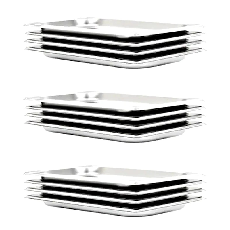 VIDAXL Vidaxl Λεκάνες Gastronorm 12 Τεμ. Gn 1/3 20 Χιλ. Από Ανοξείδωτο Ατσάλι