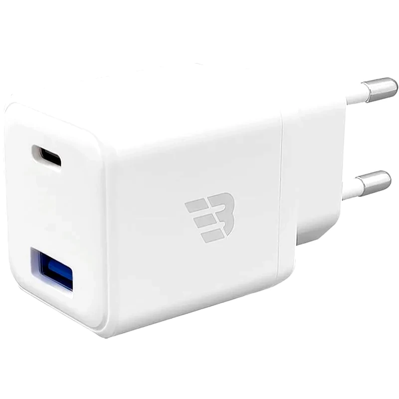 BAYKRON Φορτιστής Πρίζας Baykron BKR-BL-20W-EU-W με USB-C 20W/USB-A 18W - White