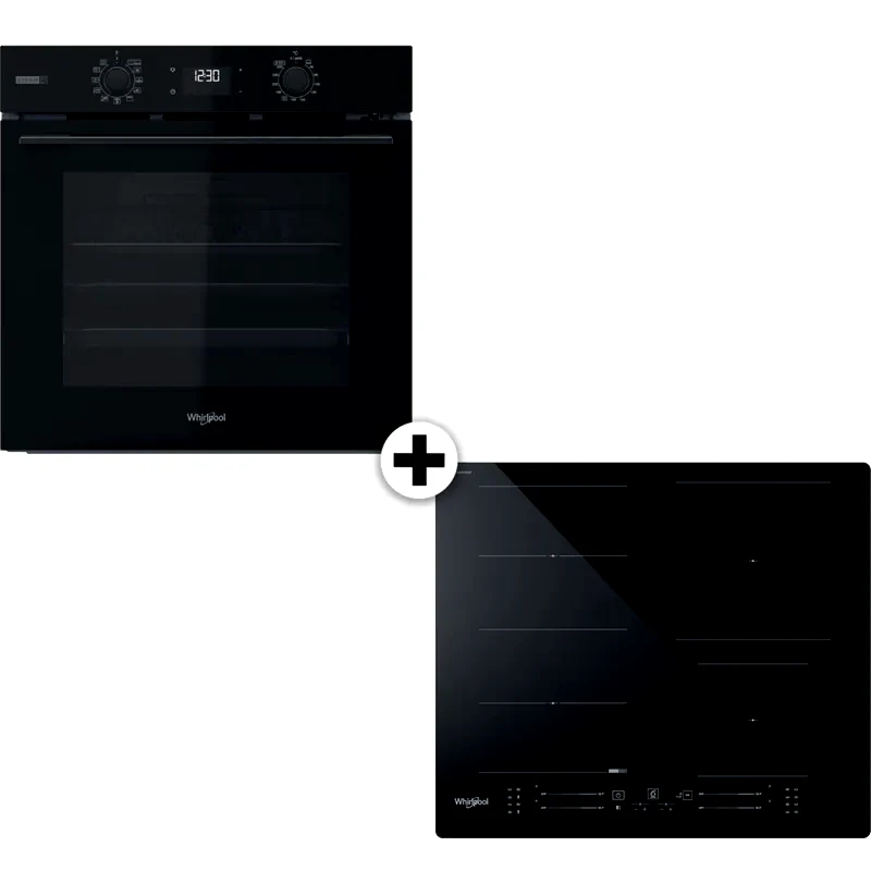 WHIRLPOOL WHIRLPOOL OMSK58RU1SB WF S3660 CPNE 71 Lt Μαύρο Eντοιχιζόμενο Σετ Φούρνος και Εστία