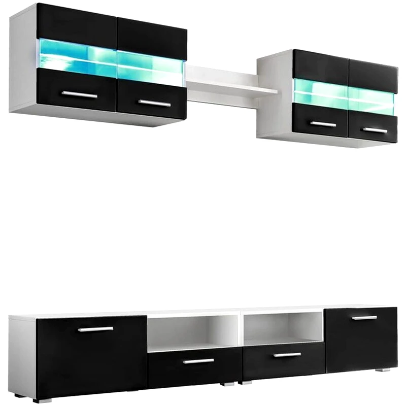 VIDAXL Έπιπλα Τηλεόρασης VidaXL 5 Τμχ 100x30x34cm - Μαύρο