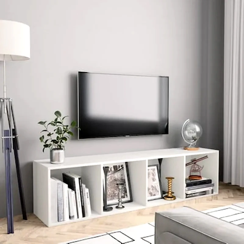 VIDAXL Βιβλιοθήκη VidaXL Μοριοσανίδα 143x30x36 cm - Λευκό