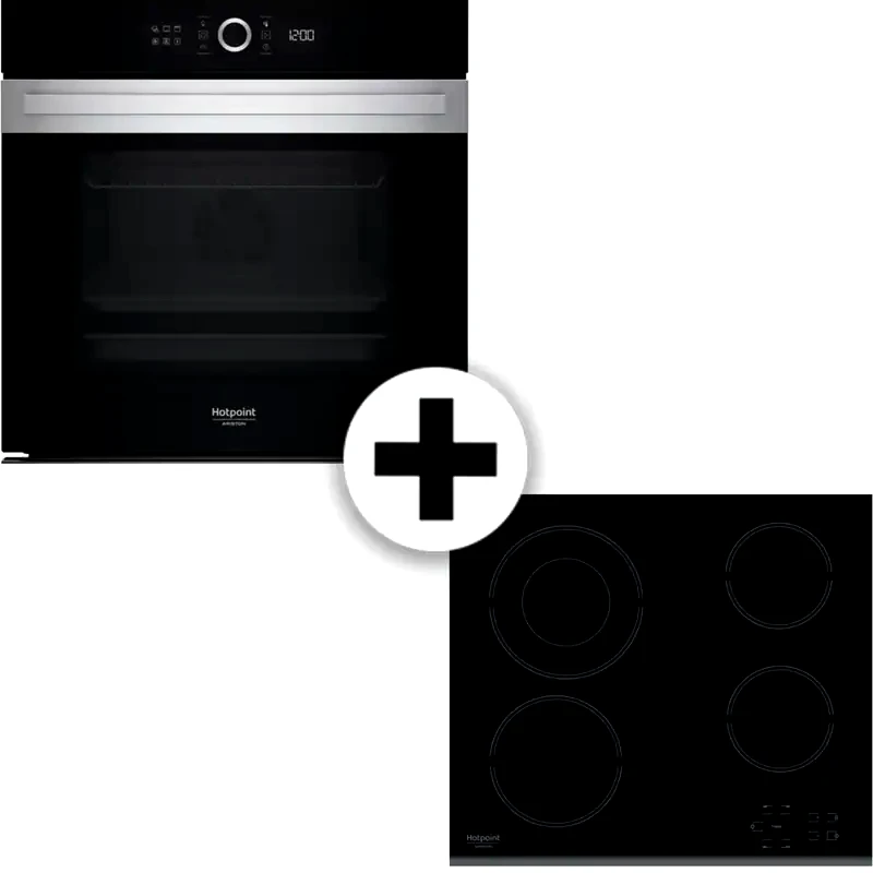 HOTPOINT HOTPOINT HAOI5S8PM0XA HR 632 B 73 Lt Μαύρο Εντοιχιζόμενος Σετ Φούρνος και Εστία