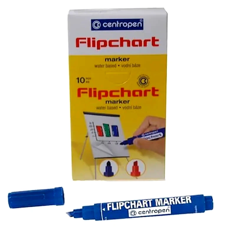 CENTROPEN Μαρκαδόρος Centropen Flipchart Μπλε Τετράγωνη Μύτη 4. 6mm