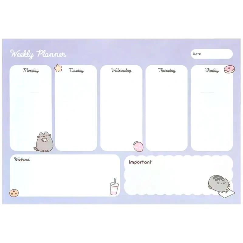 ERIK Εβδομαδιαίο Πλάνο Μπλοκ Με 54 Φύλλα A4 21χ29εκ Pusheen Moments